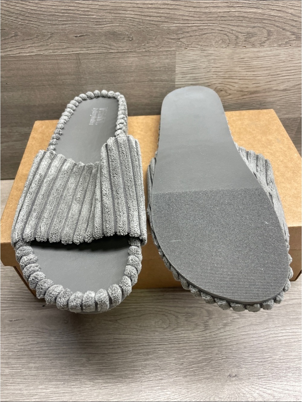 Farylrobin Light Gray Corded Slide Mules #310
